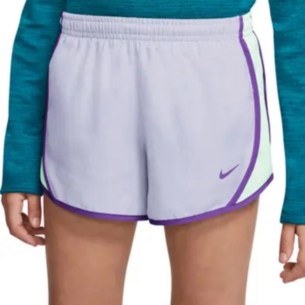 NIKE Kids' Dry Tempo Running Shorts Purple White Size Small AUTHENTIC NWT